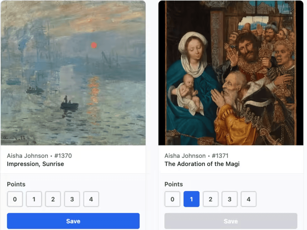 Jury voting interface
