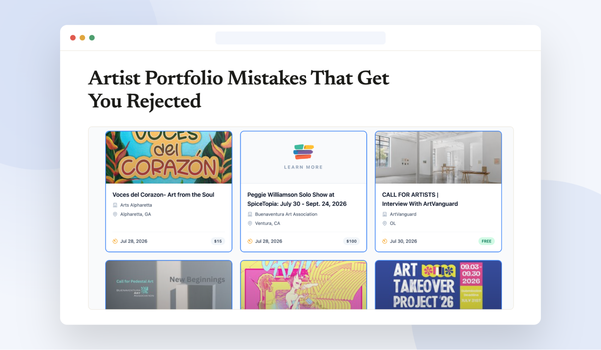 Artist Portfolio Mistakes That Get You Rejected