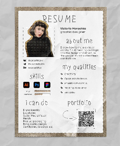 Graphic Designer Handcrafted Collage Style Resume