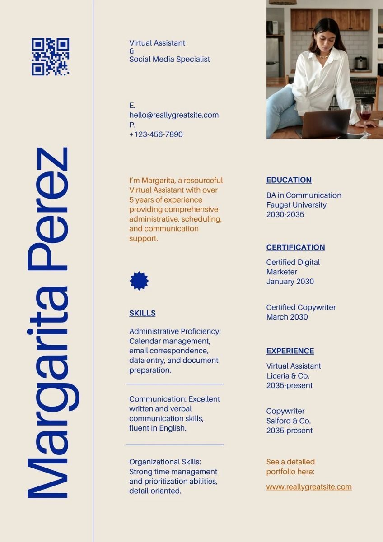 Virtual Assistant Clean Corporate Layout Resume