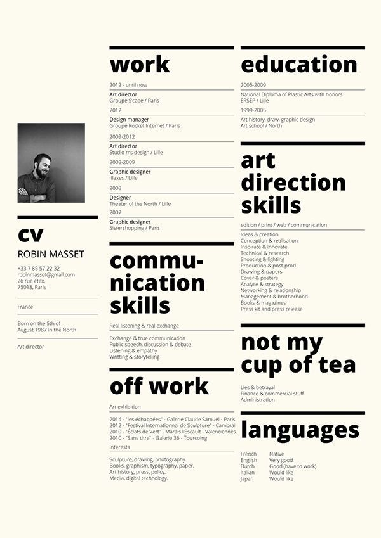 Minimalist Art Director Resume