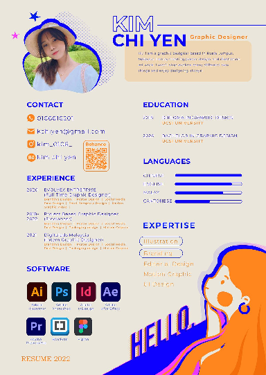Graphic Designer Colorful Illustrated Resume