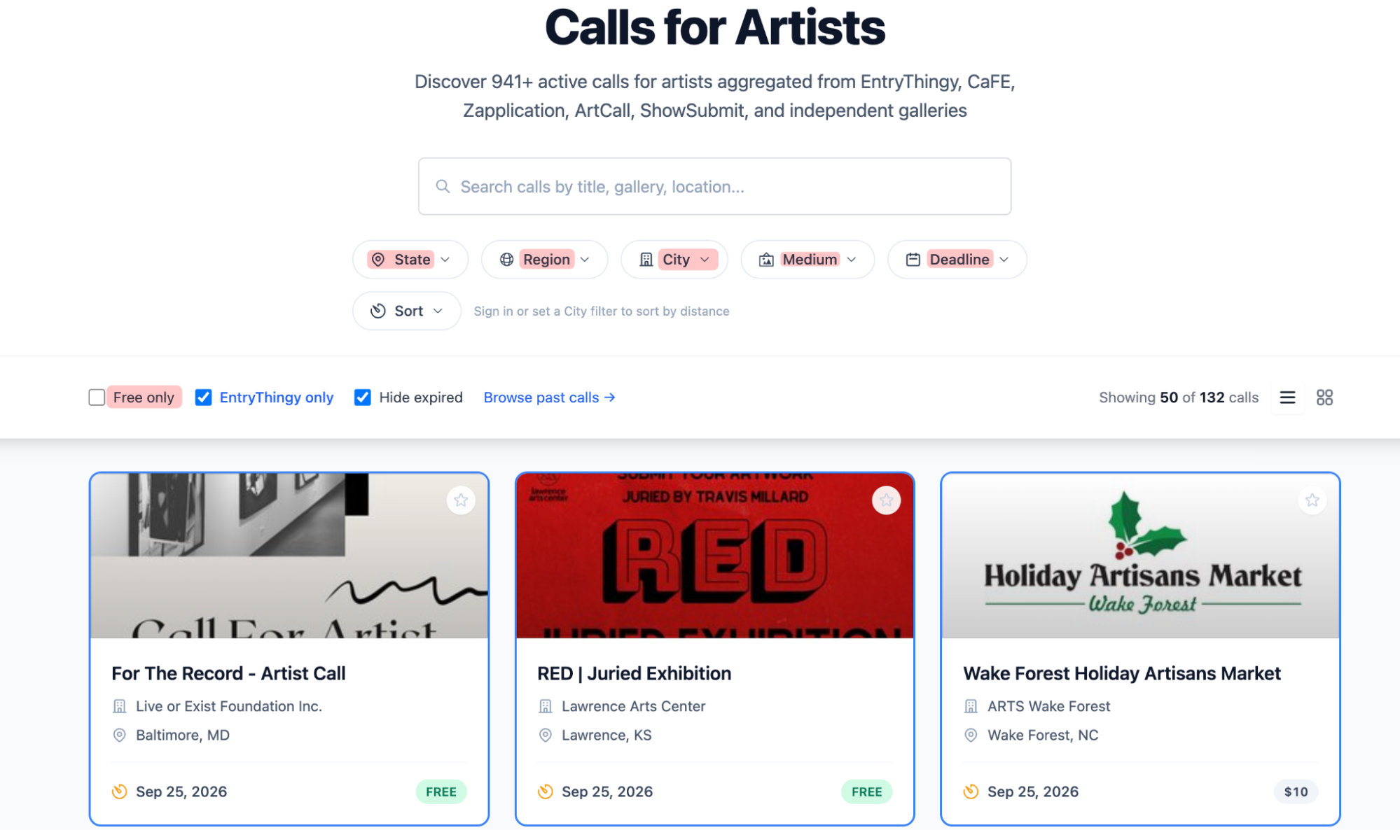 EntryThingy calls list filtered by sculpture