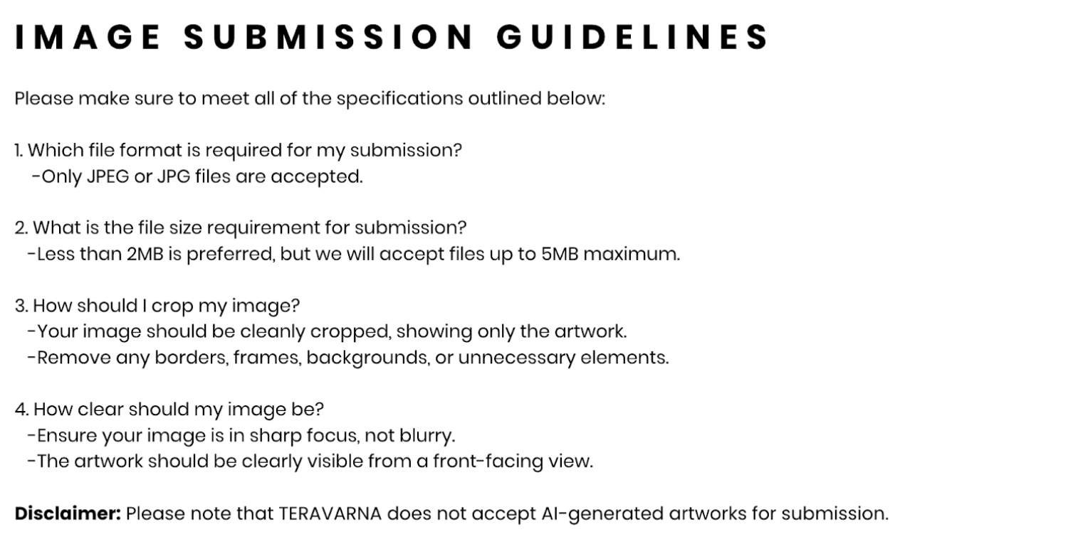 Teravarna Animal Art Competition Guidelines