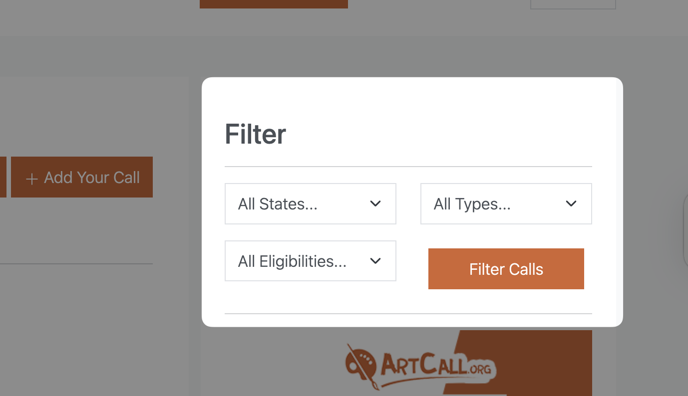 ArtCall browsing experience