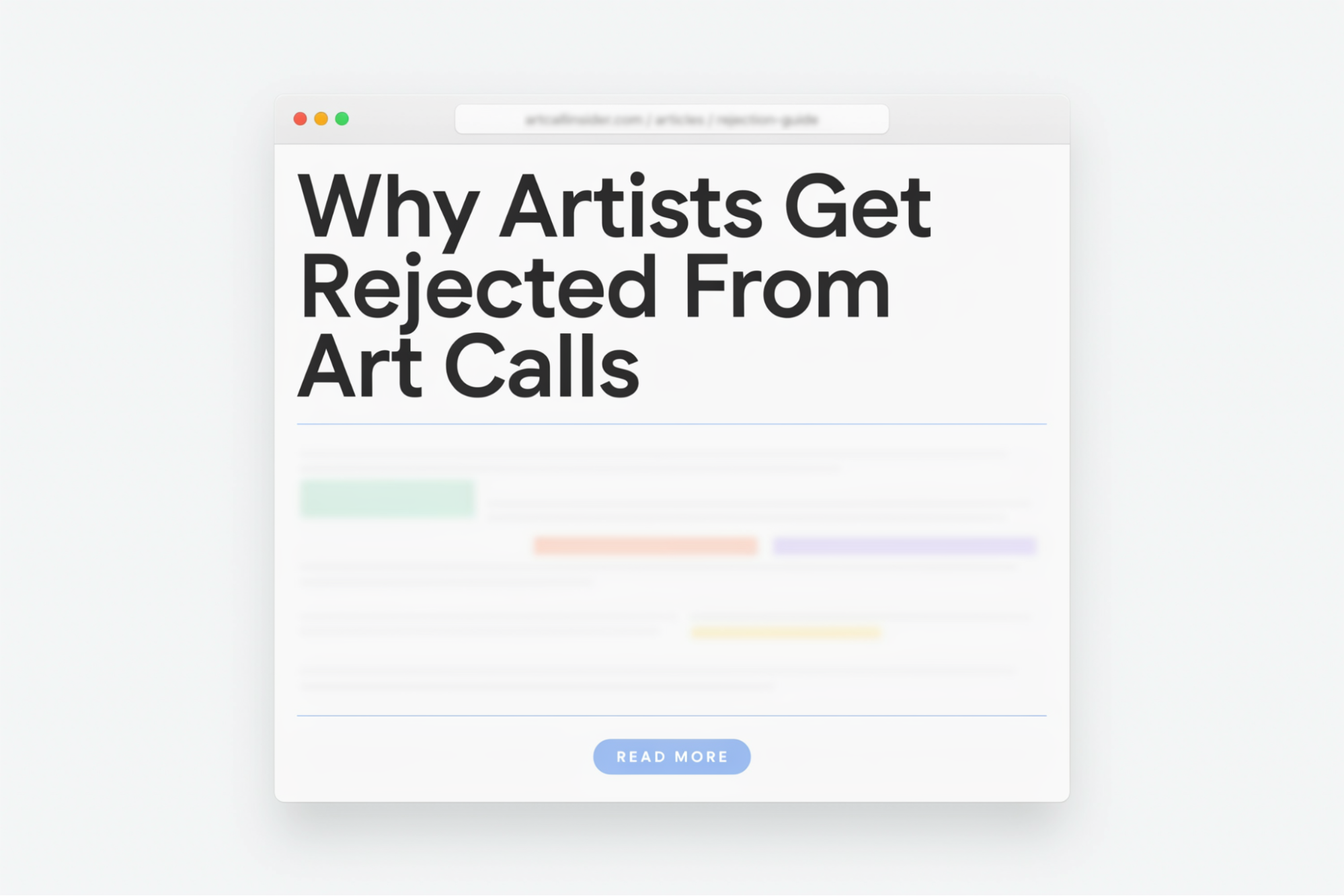 Why artists get rejected from art calls